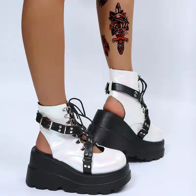 Gothic Street Punk Plus Size Matte Boots