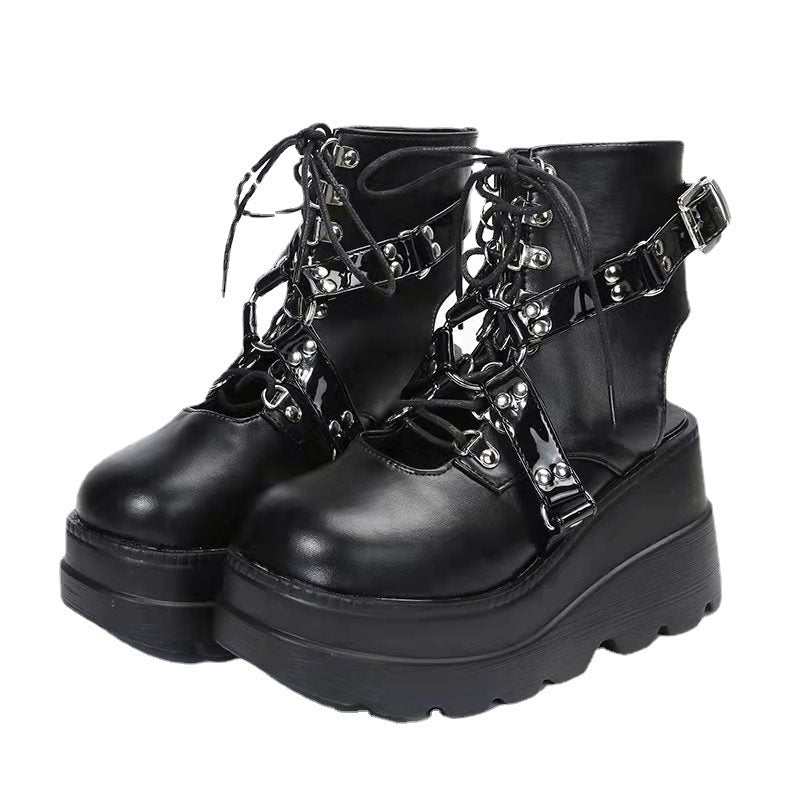 Gothic Street Punk Plus Size Matte Boots