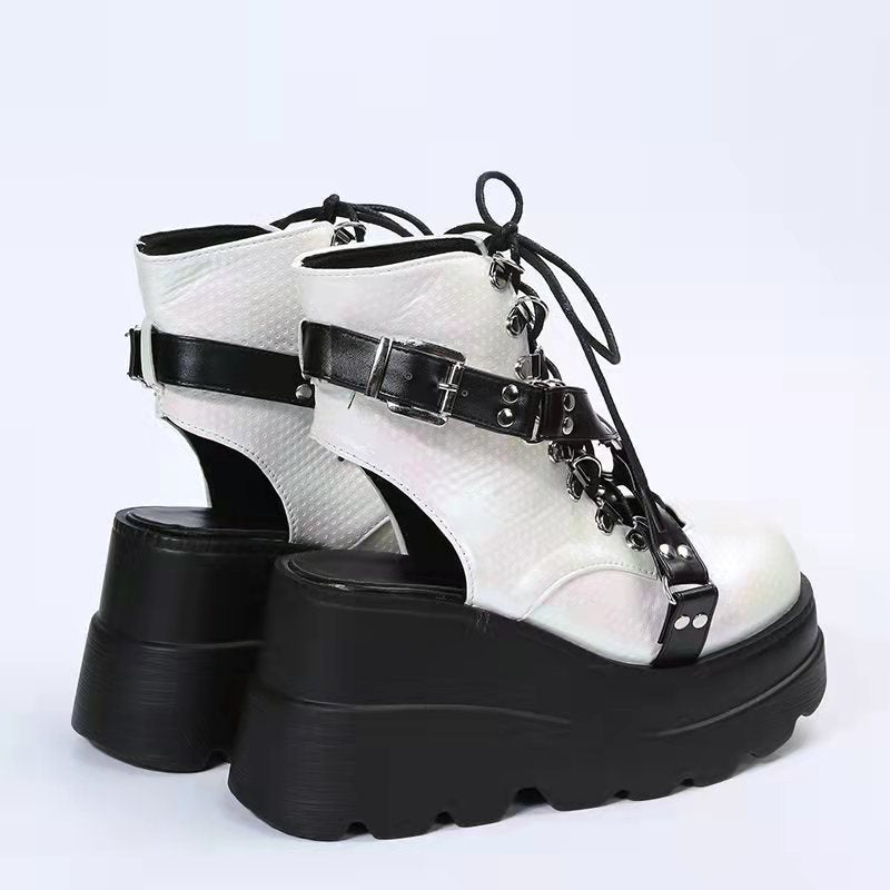 Gothic Street Punk Plus Size Matte Boots