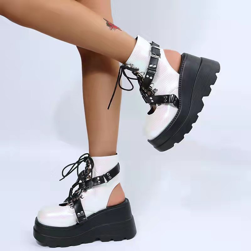 Gothic Street Punk Plus Size Matte Boots